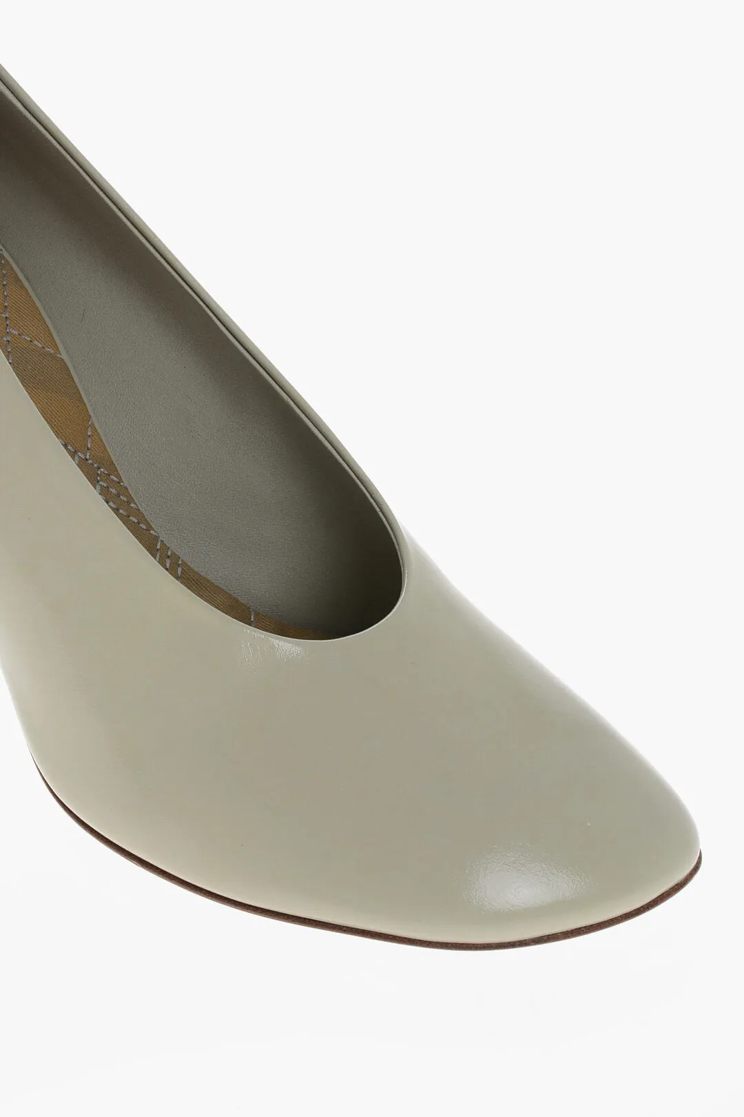 Burberry Brushed Leather Pumps With Covered Heel 9Cm