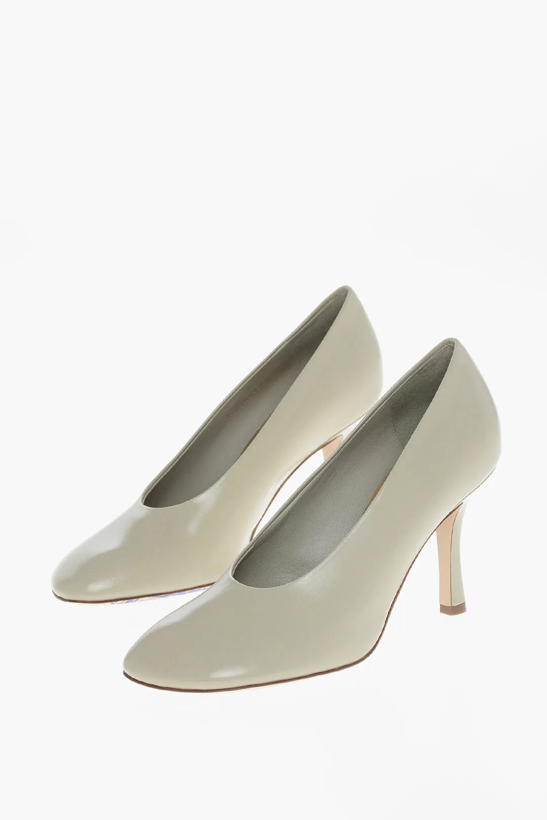 Burberry Brushed Leather Pumps With Covered Heel 9Cm