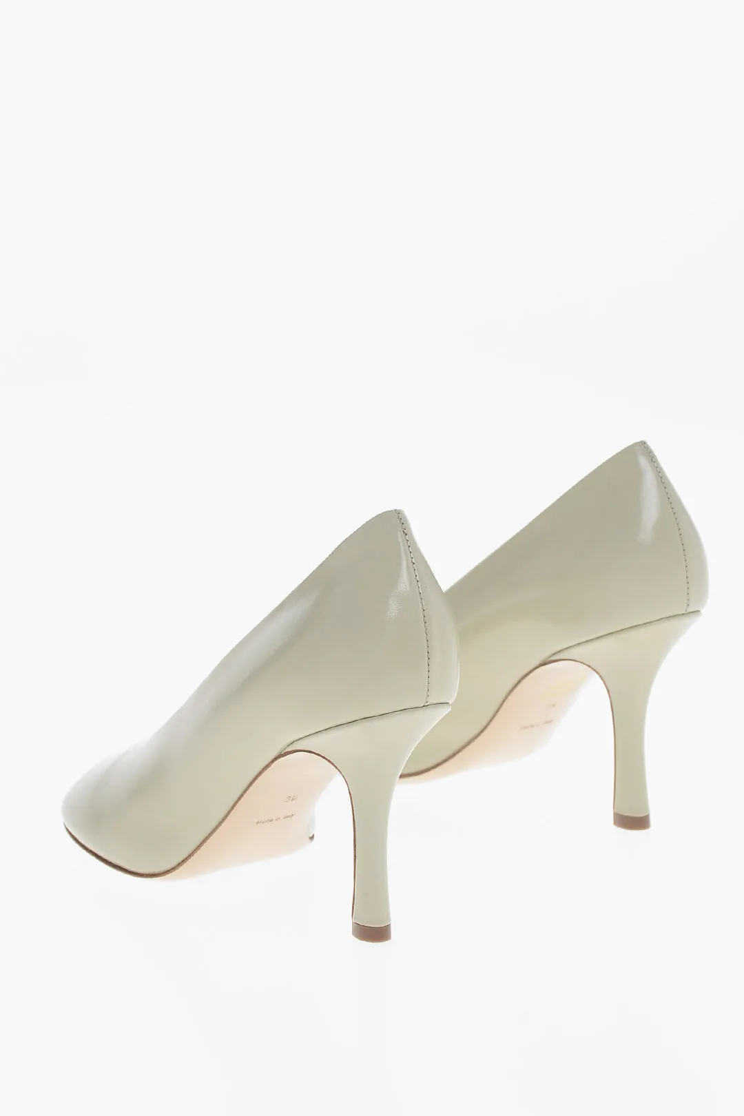 Burberry Brushed Leather Pumps With Covered Heel 9Cm