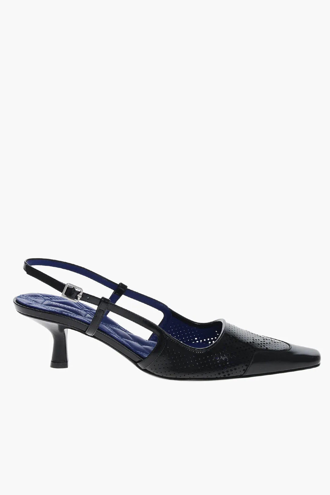 Burberry Perforated Leather Slingbacks With Squared Toe 5Cm