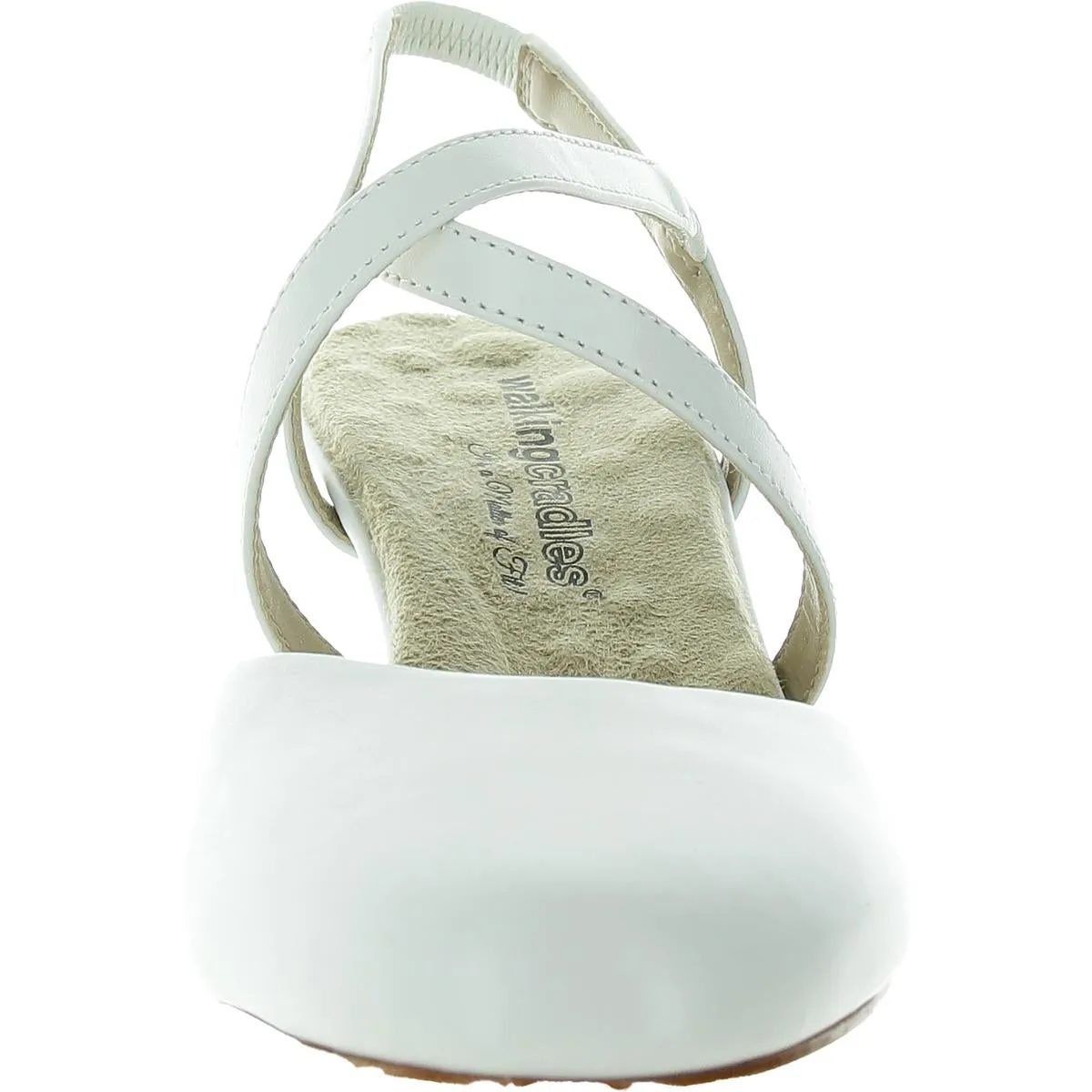 Caliente Womens Padded Insole Leather Slingback Heels