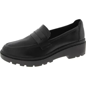 Calla Ease Womens Leather Slip On Loafer Heels