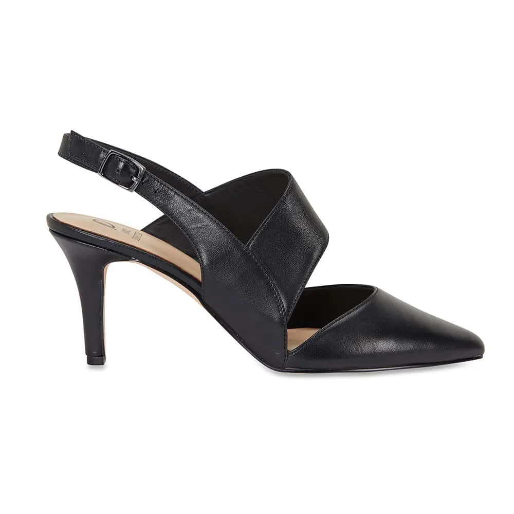 Callista Heel in Black Leather