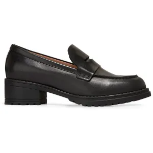 Camea Lug Loafer Womens Leather Embossed Loafer Heels