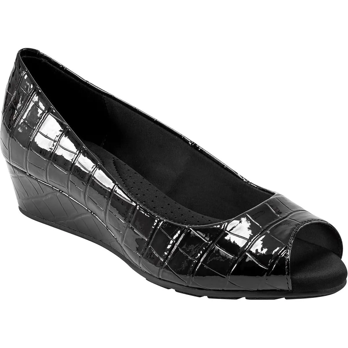 Candra3 Womens Patent Leather Dressy Wedge Heels