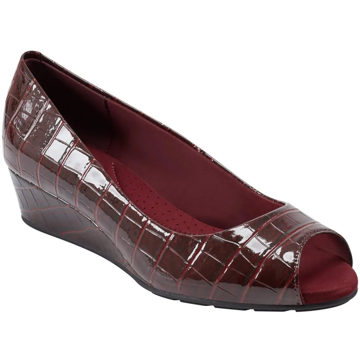 Candra3 Womens Patent Leather Dressy Wedge Heels