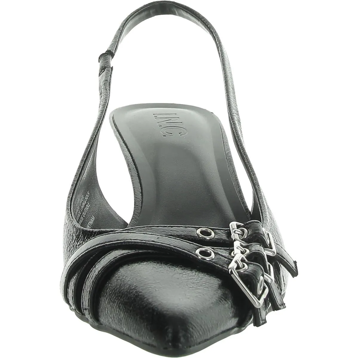 Capeka Womens Faux Leather Heeled Slingback Heels