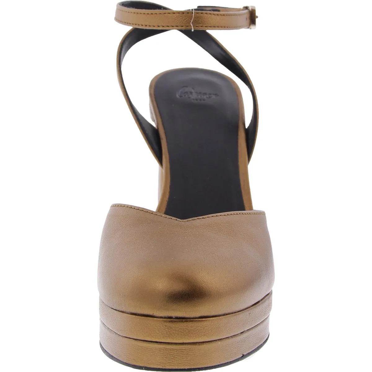 Carla Womens Metallic Leather Ankle Strap