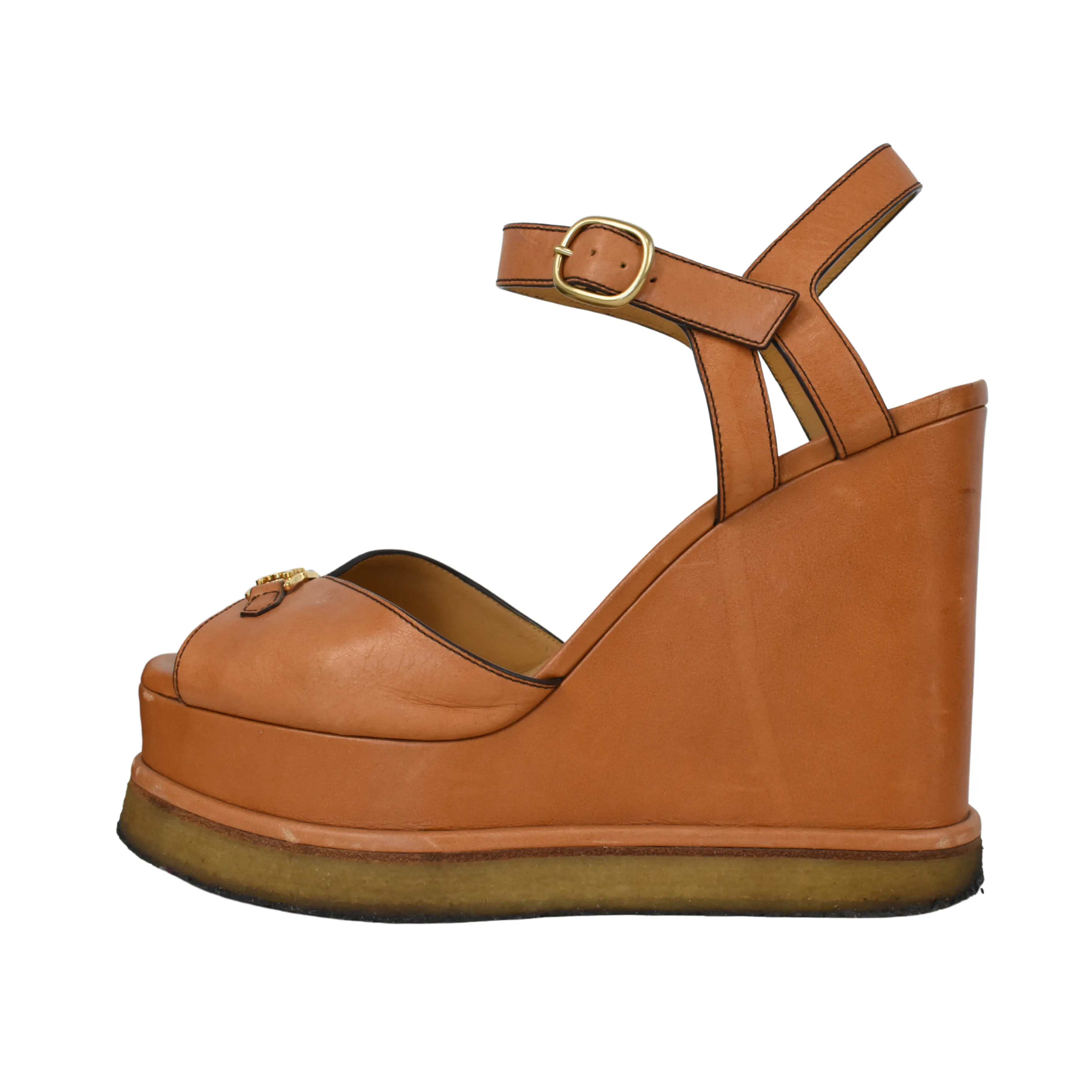 Celine 'Triomphe' Wedge Sandals - Women's 39