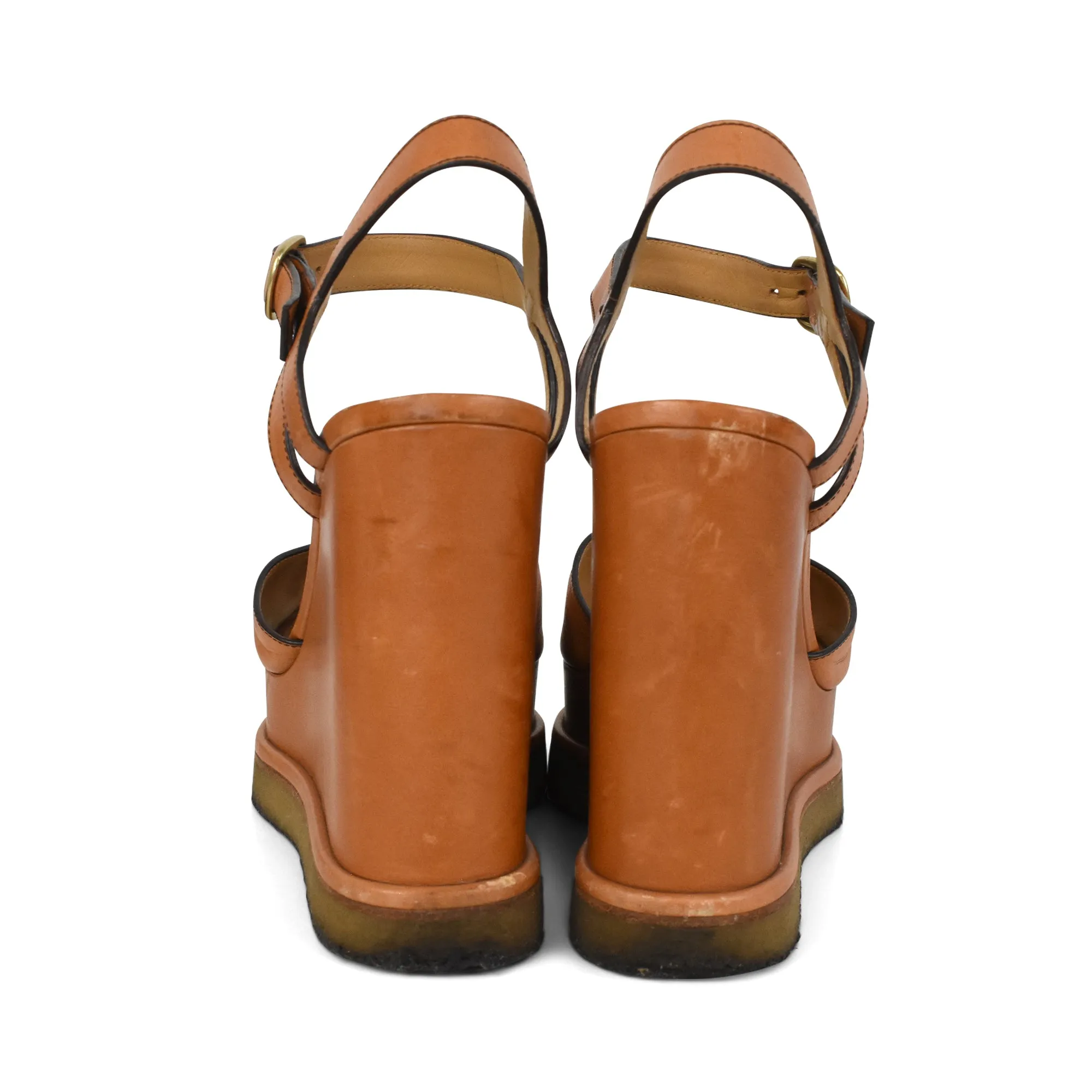 Celine 'Triomphe' Wedge Sandals - Women's 39