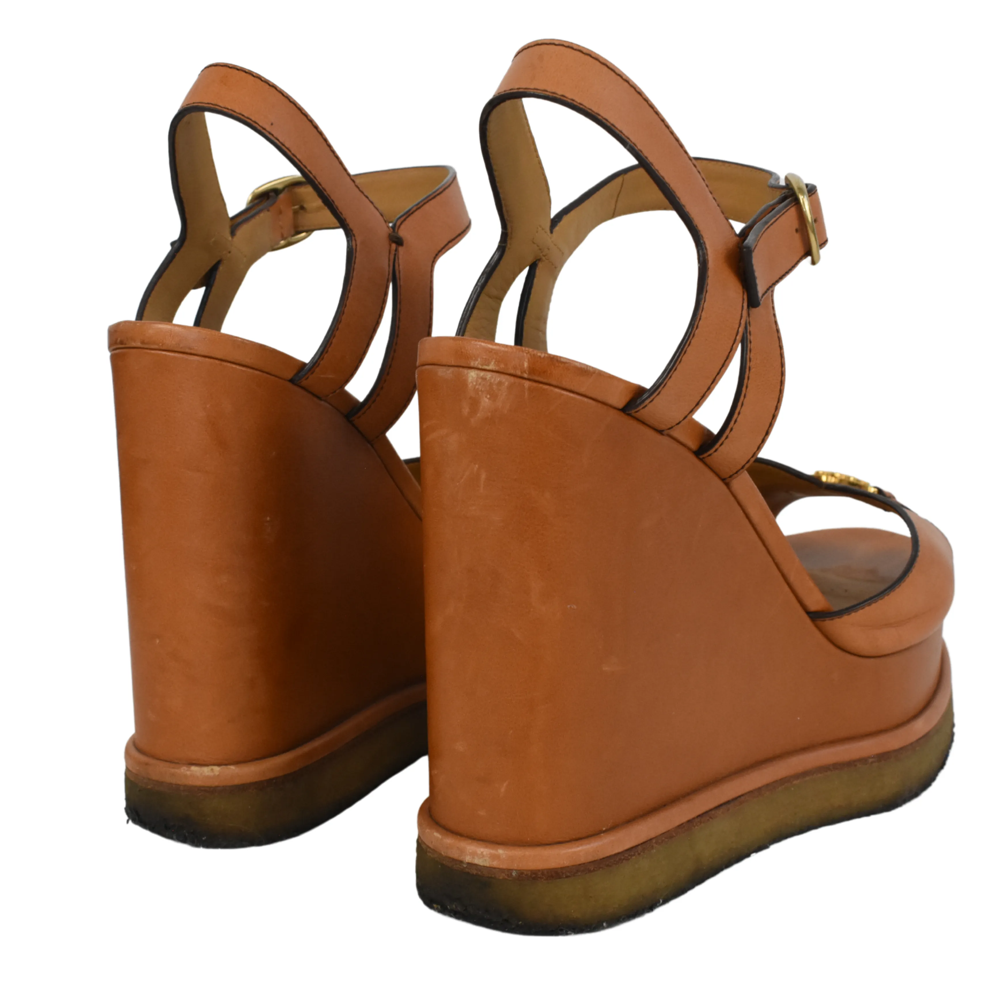 Celine 'Triomphe' Wedge Sandals - Women's 39