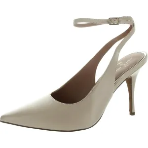Chantal Womens Buckle Leather Slingback Heels