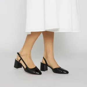Chapter Heel in Black On Black Leather