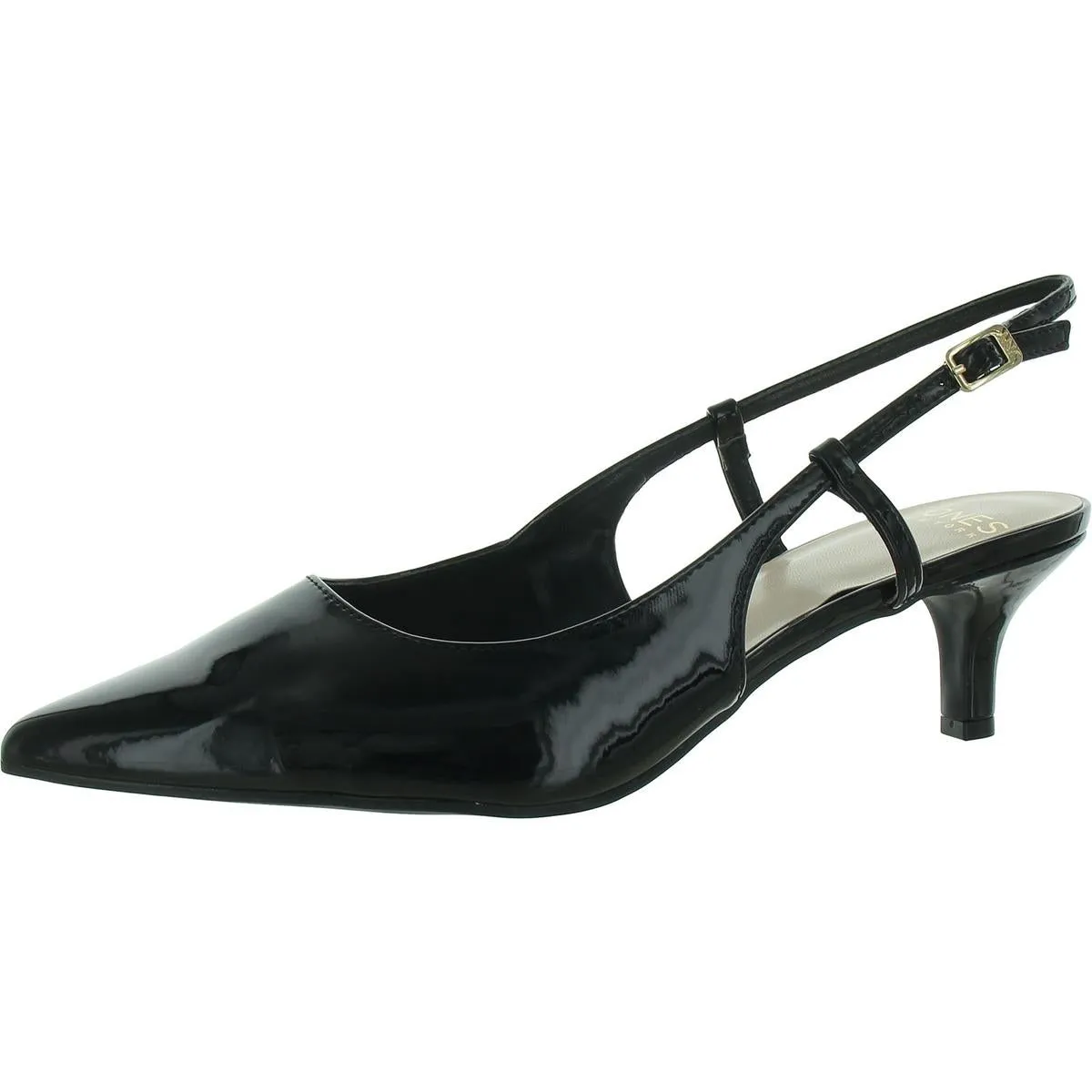 Charla Womens Patent Pointed Toe Kitten Heels