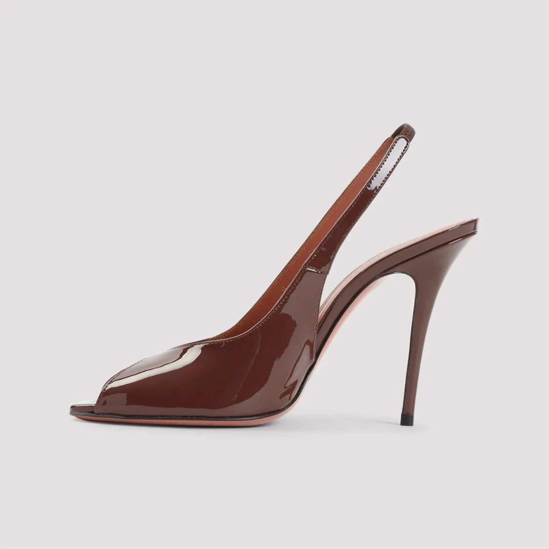 Chocolate Brown Patent Leather Kristina 105 Sling