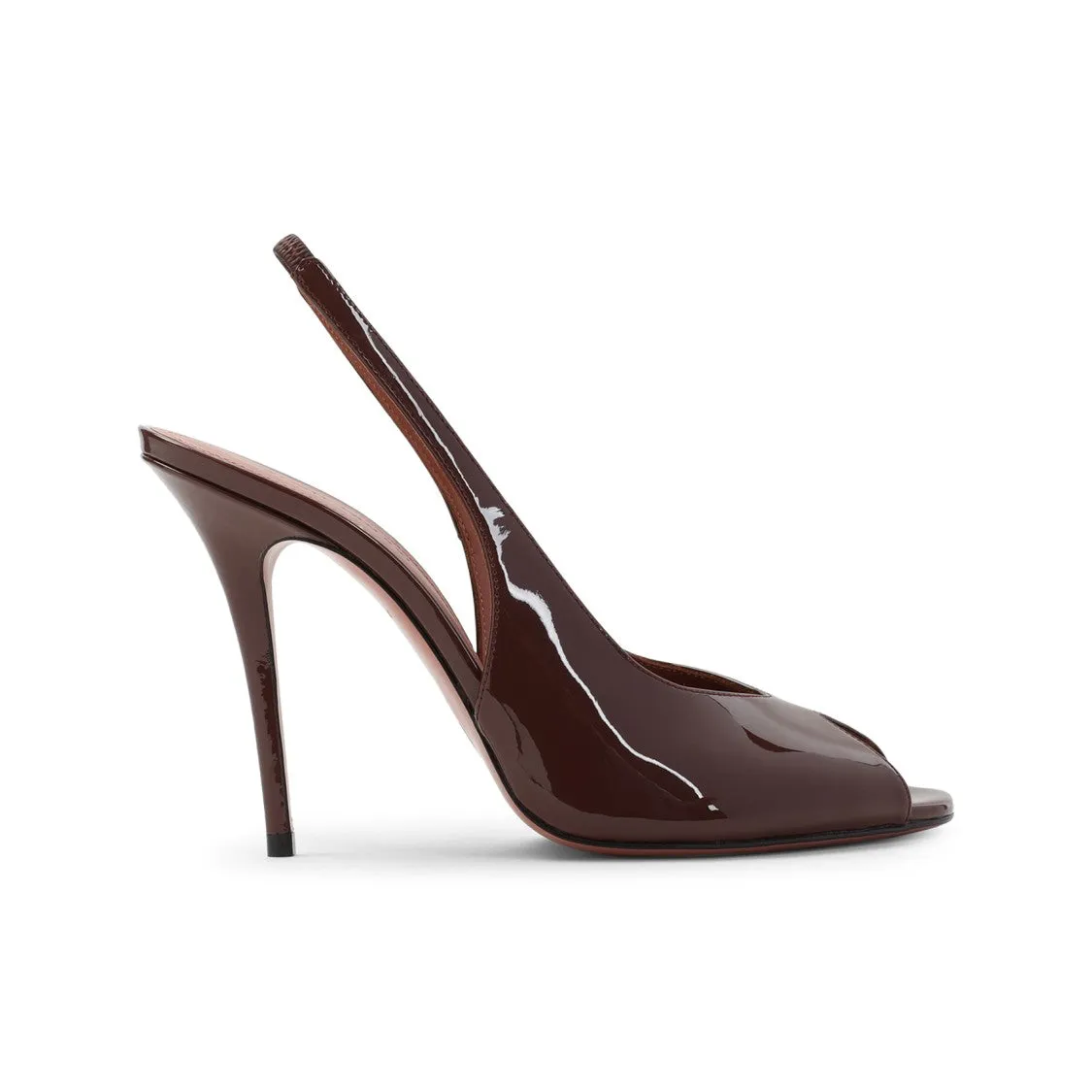 Chocolate Brown Patent Leather Kristina 105 Sling