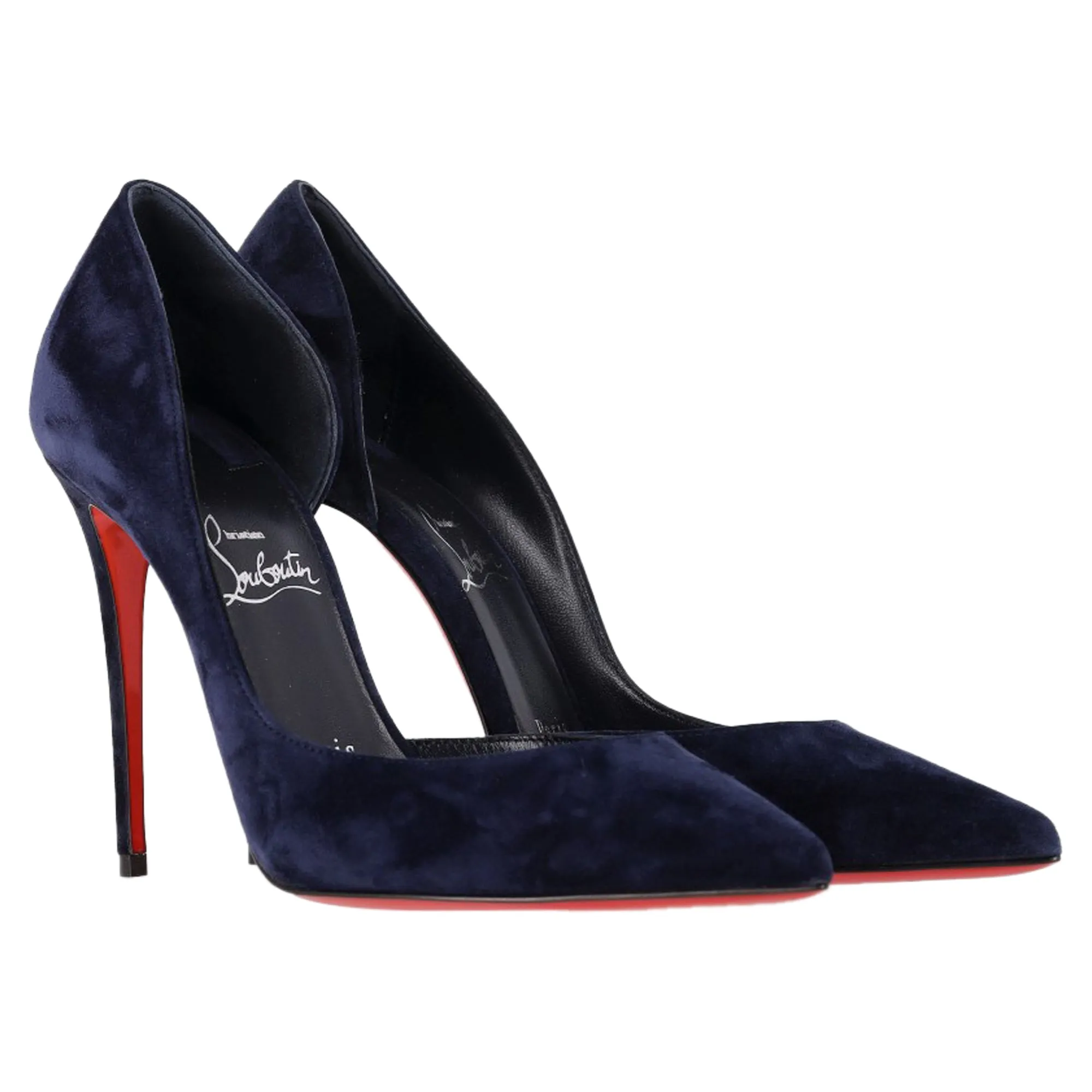 Christian Louboutin Iriza 100 Pumps in Navy Blue Suede