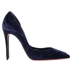 Christian Louboutin Iriza 100 Pumps in Navy Blue Suede