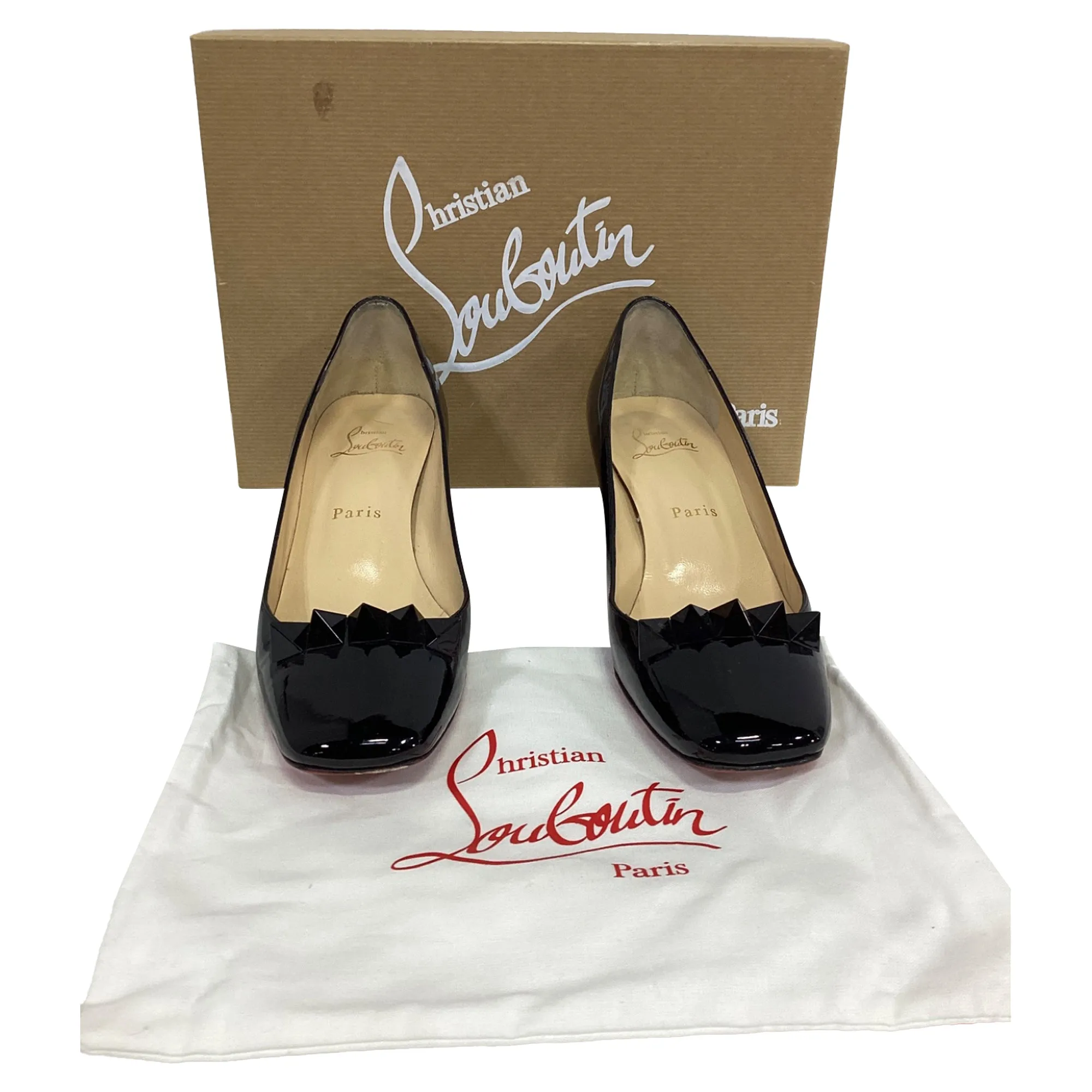 Christian Louboutin Pyramidame Pumps in Black Leather