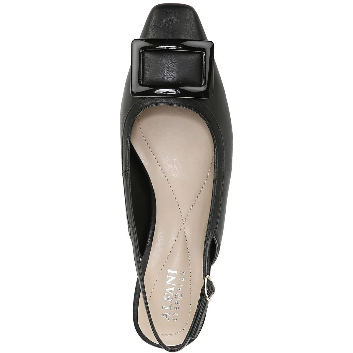 Cienna Womens Faux Leather Patent Trim Slingback Heels