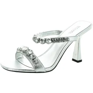 Clara Womens Jeweled Leather Pumps