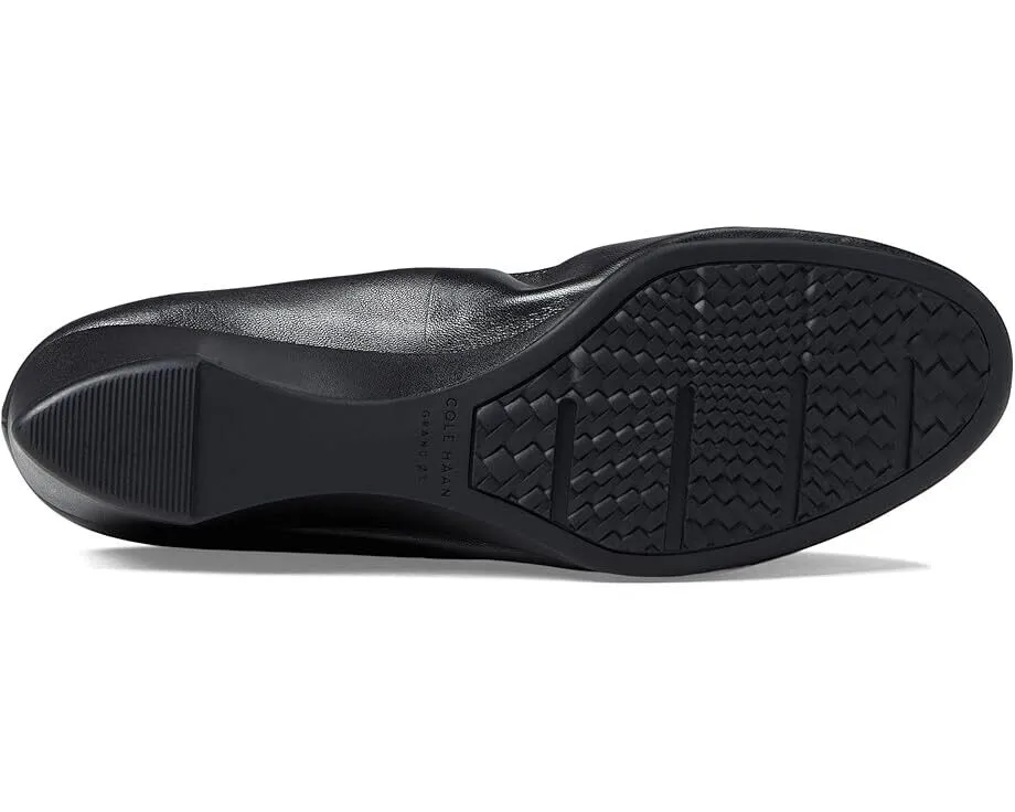 Cole Haan Sloane W28026 Sandals Women's 7 Black Leather Wedge Heel Pump ZPO1770