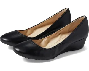 Cole Haan Sloane W28026 Sandals Women's 7 Black Leather Wedge Heel Pump ZPO1770