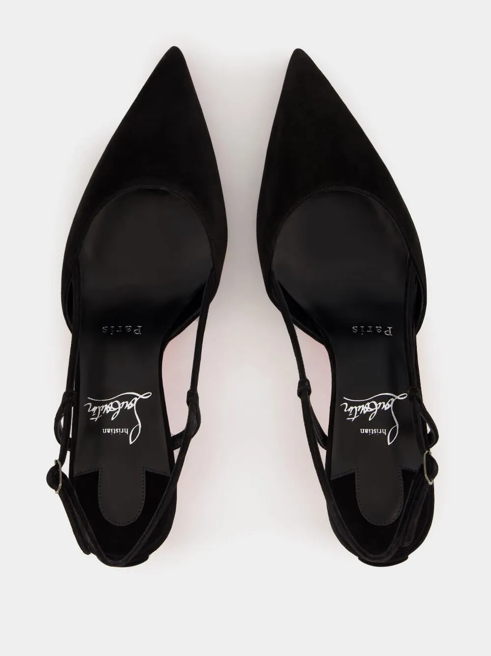 Condoroline Black Velour Slingback Pumps