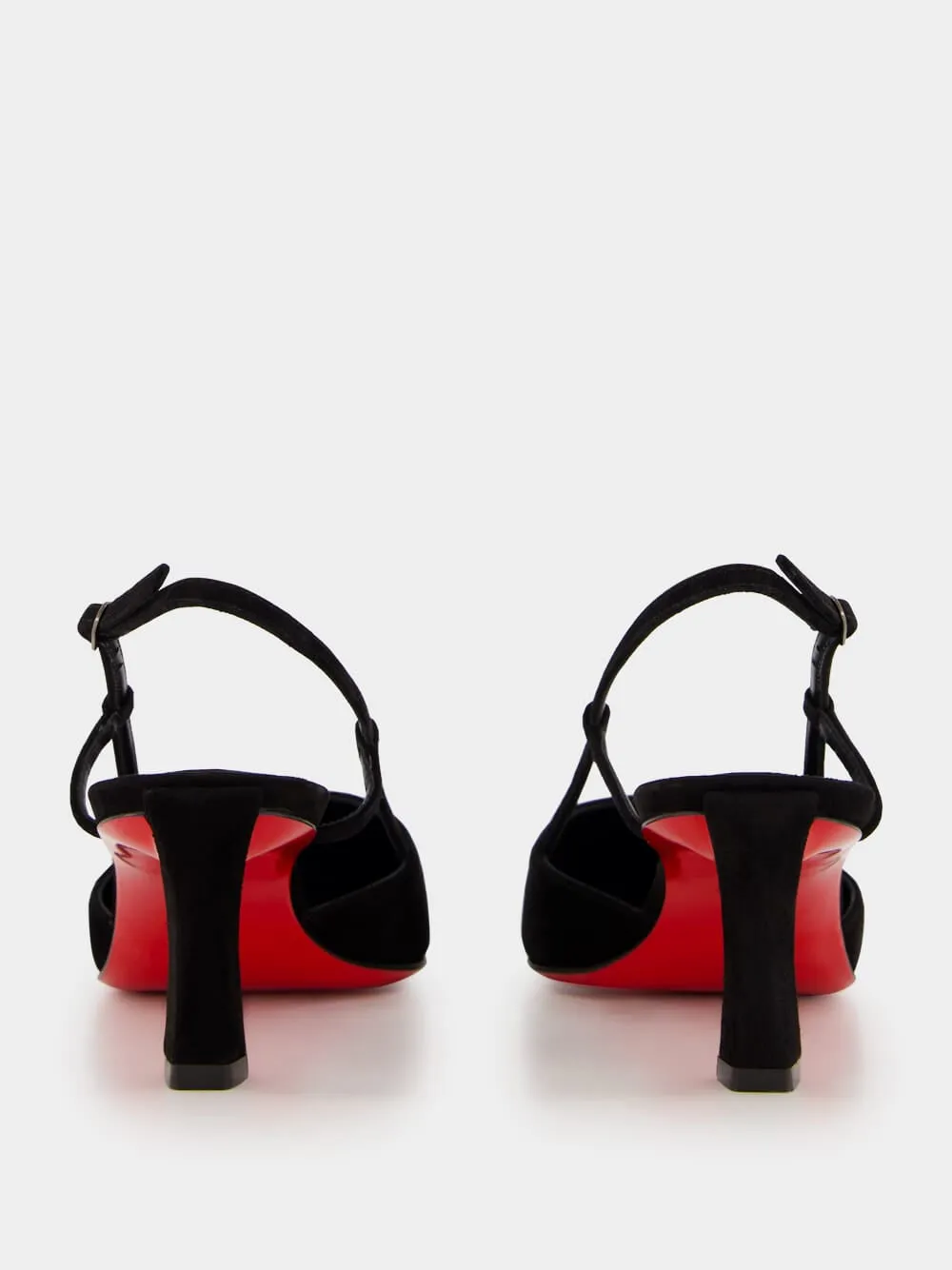 Condoroline Black Velour Slingback Pumps