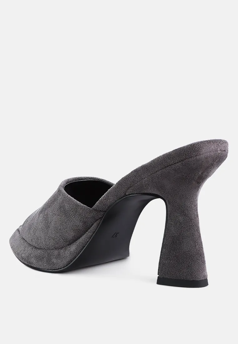copyme faux suede mid heel classic sandals