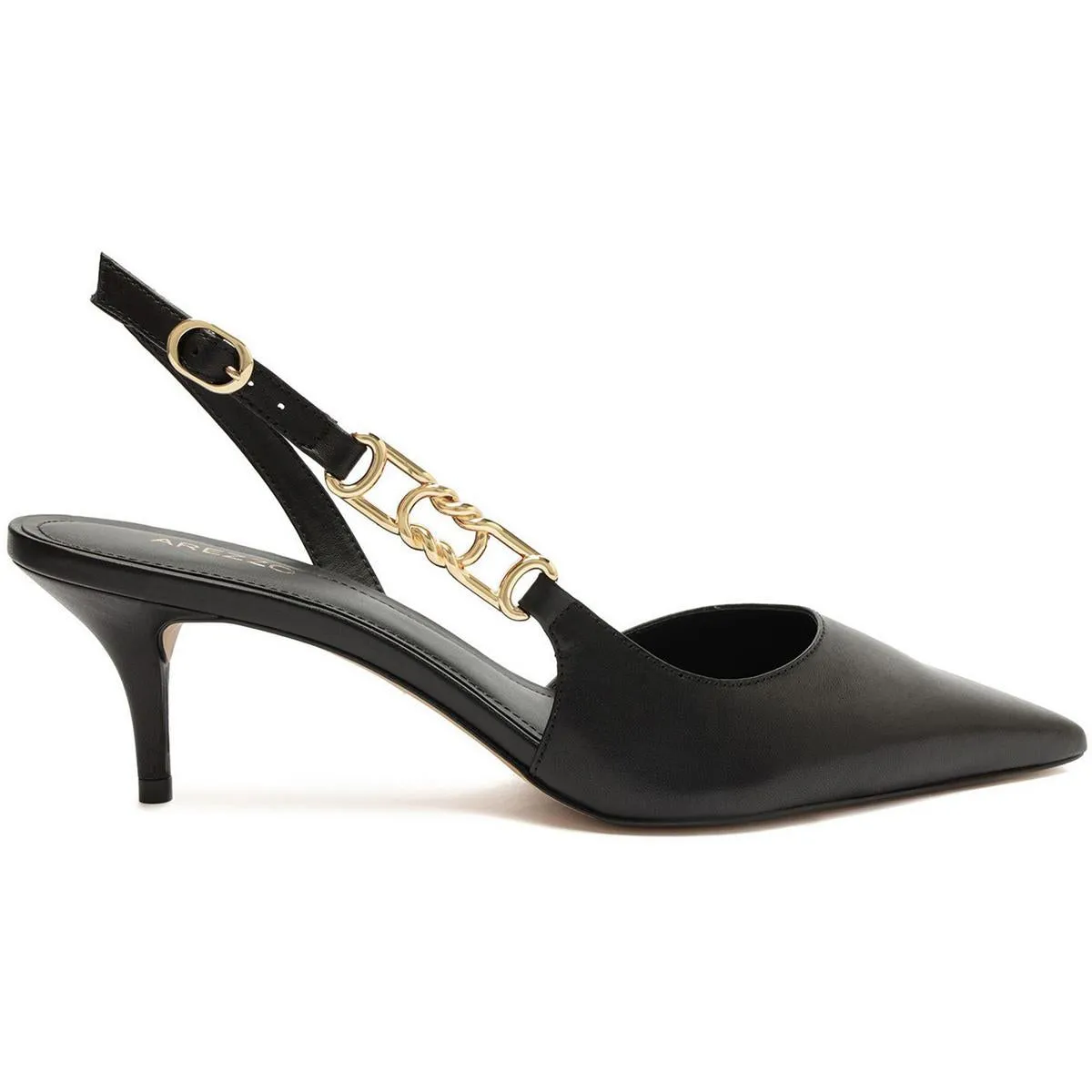 COUROS Womens Comfort Insole Leather Slingback Heels