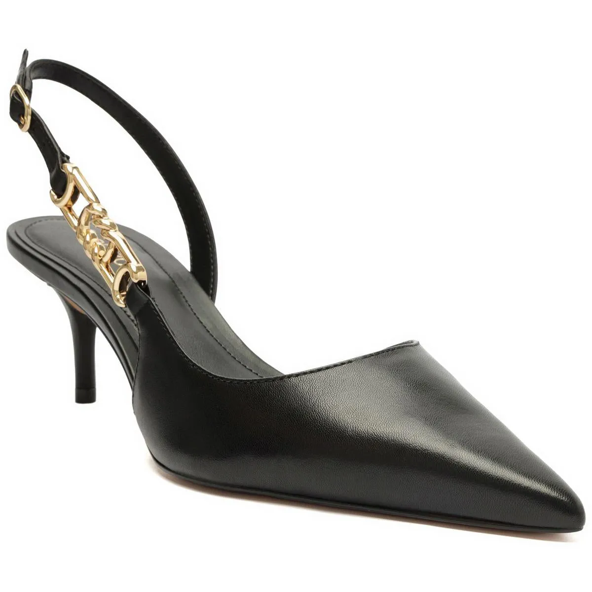 COUROS Womens Comfort Insole Leather Slingback Heels