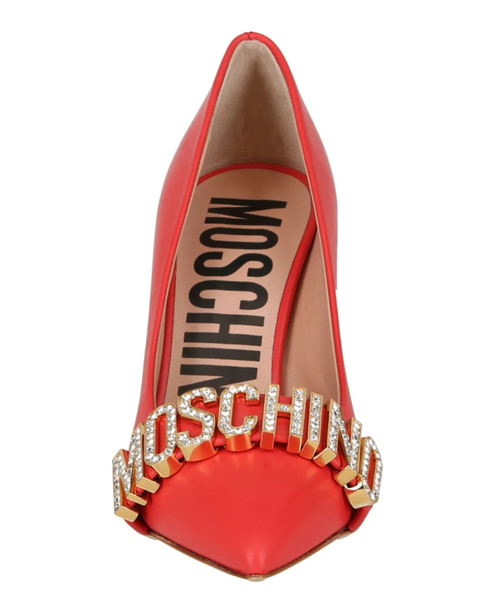 Crystal Logo Leather Pumps