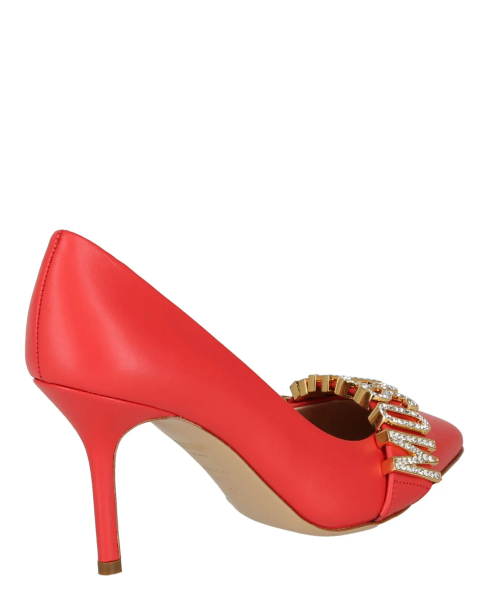 Crystal Logo Leather Pumps