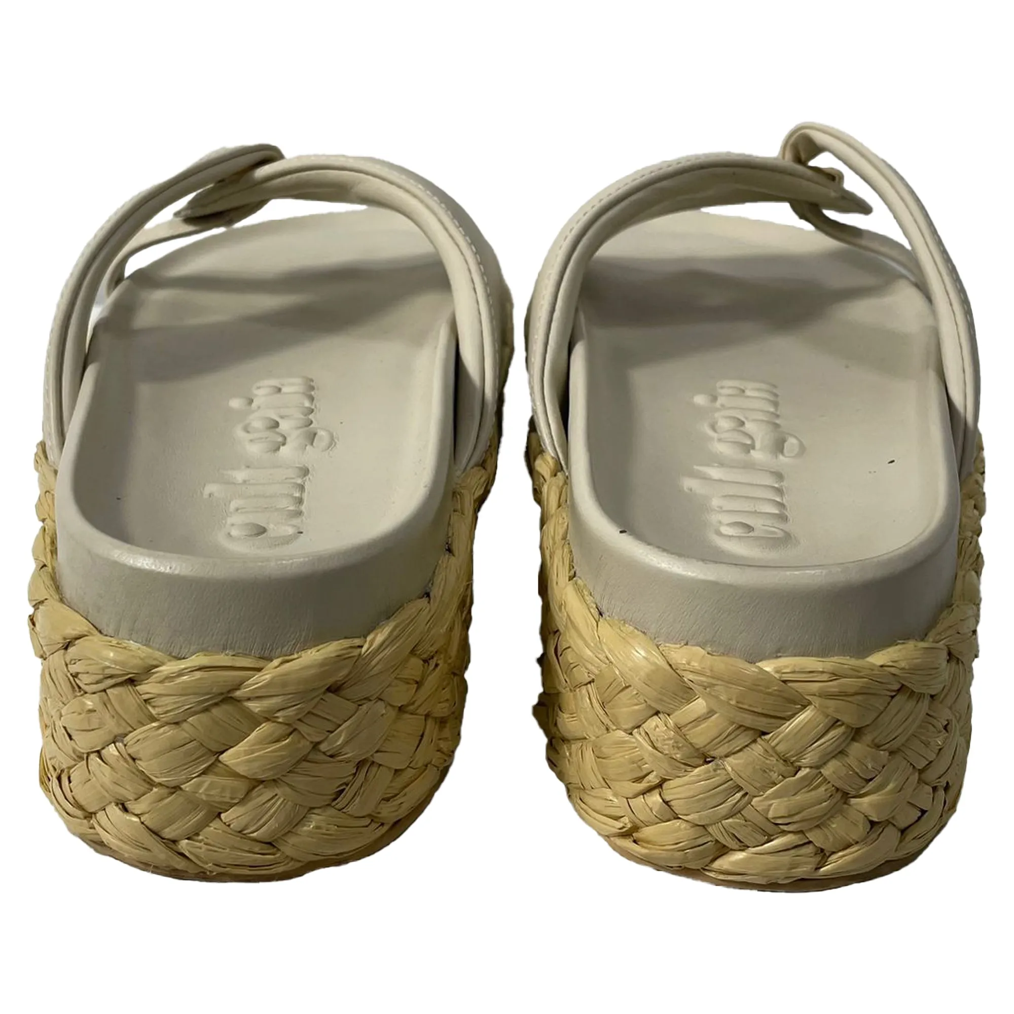 Cult Gaia  Blythe Espadrille Platform Sandals in White Leather