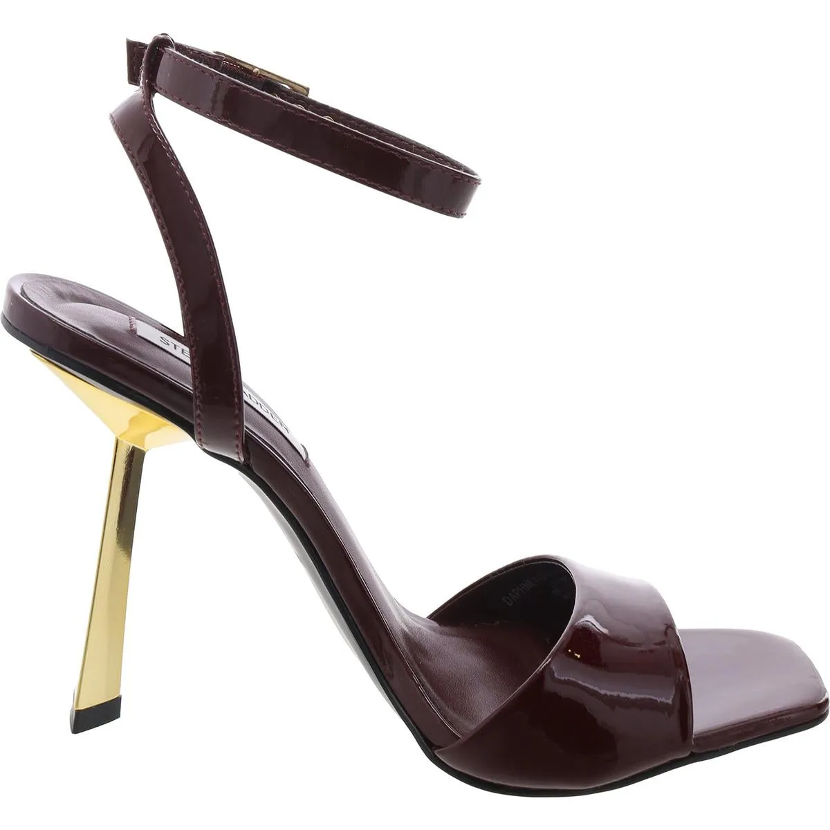 Daphney Womens Buckle Patent Leather Ankle Strap