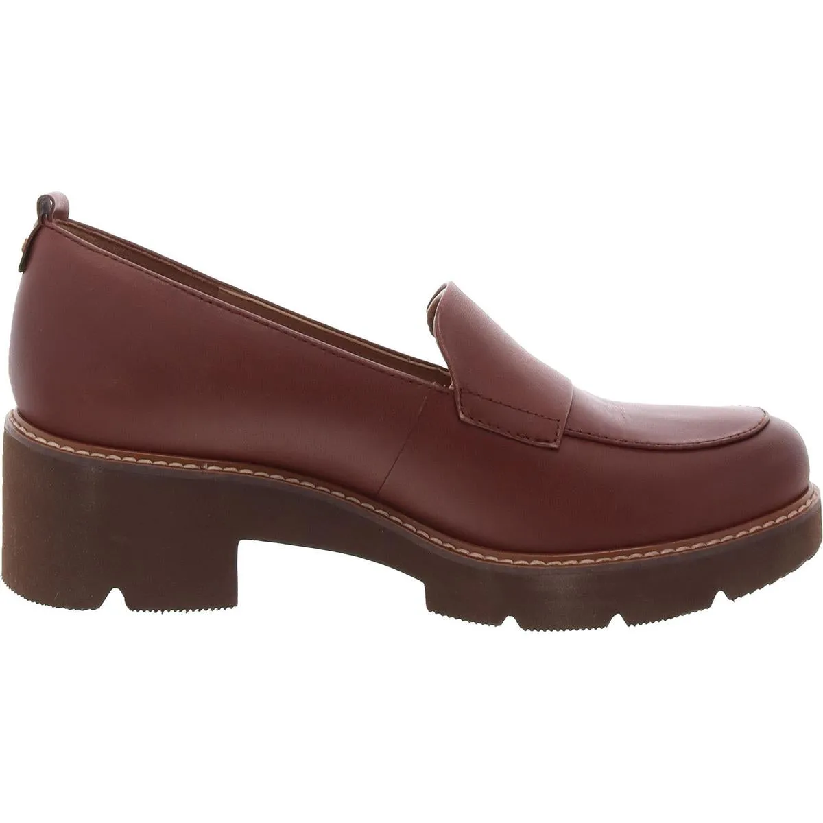 Darry Womens Leather Slip On Loafer Heels