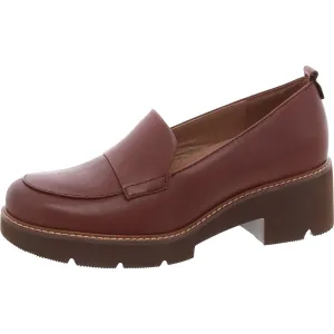 Darry Womens Leather Slip On Loafer Heels