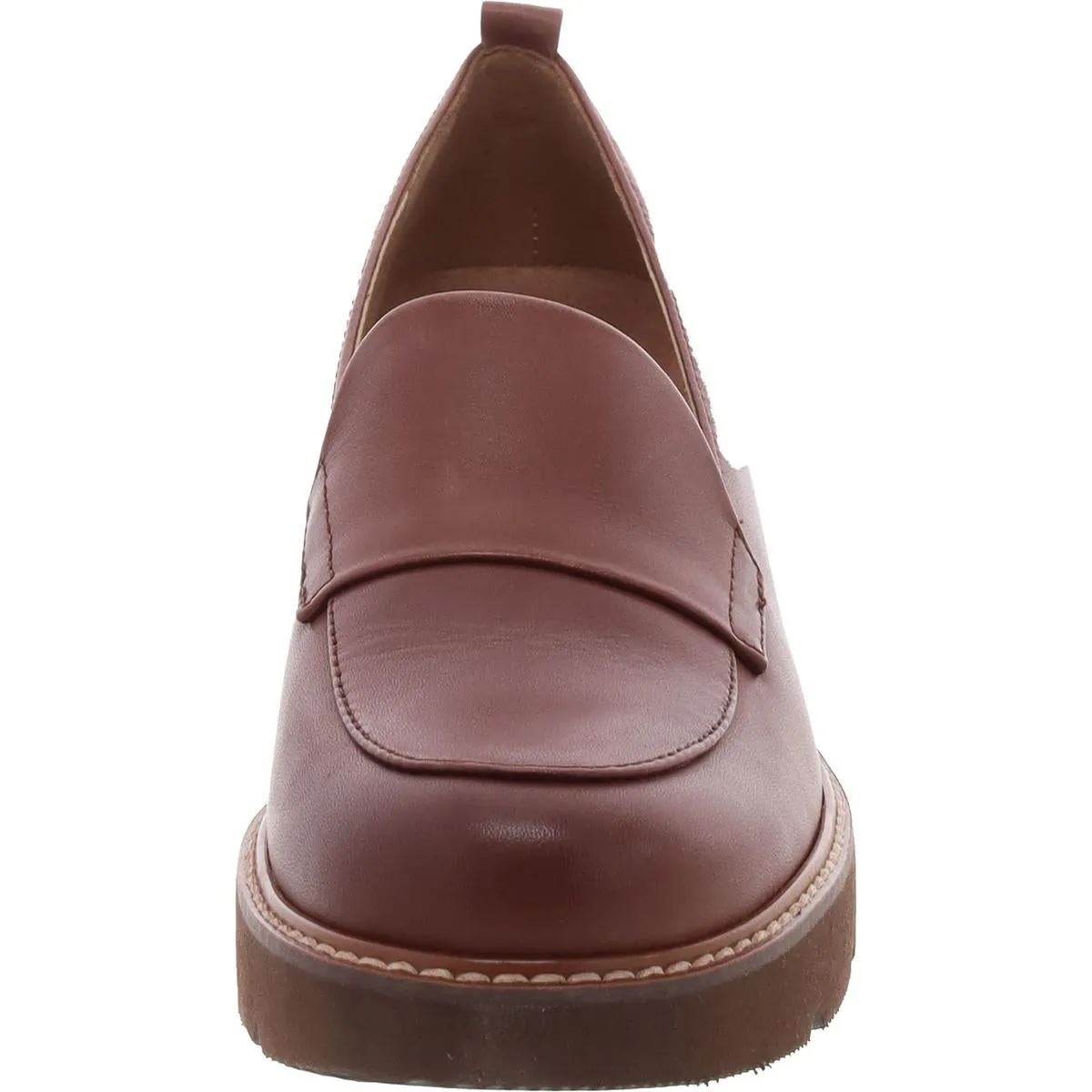 Darry Womens Leather Slip On Loafer Heels