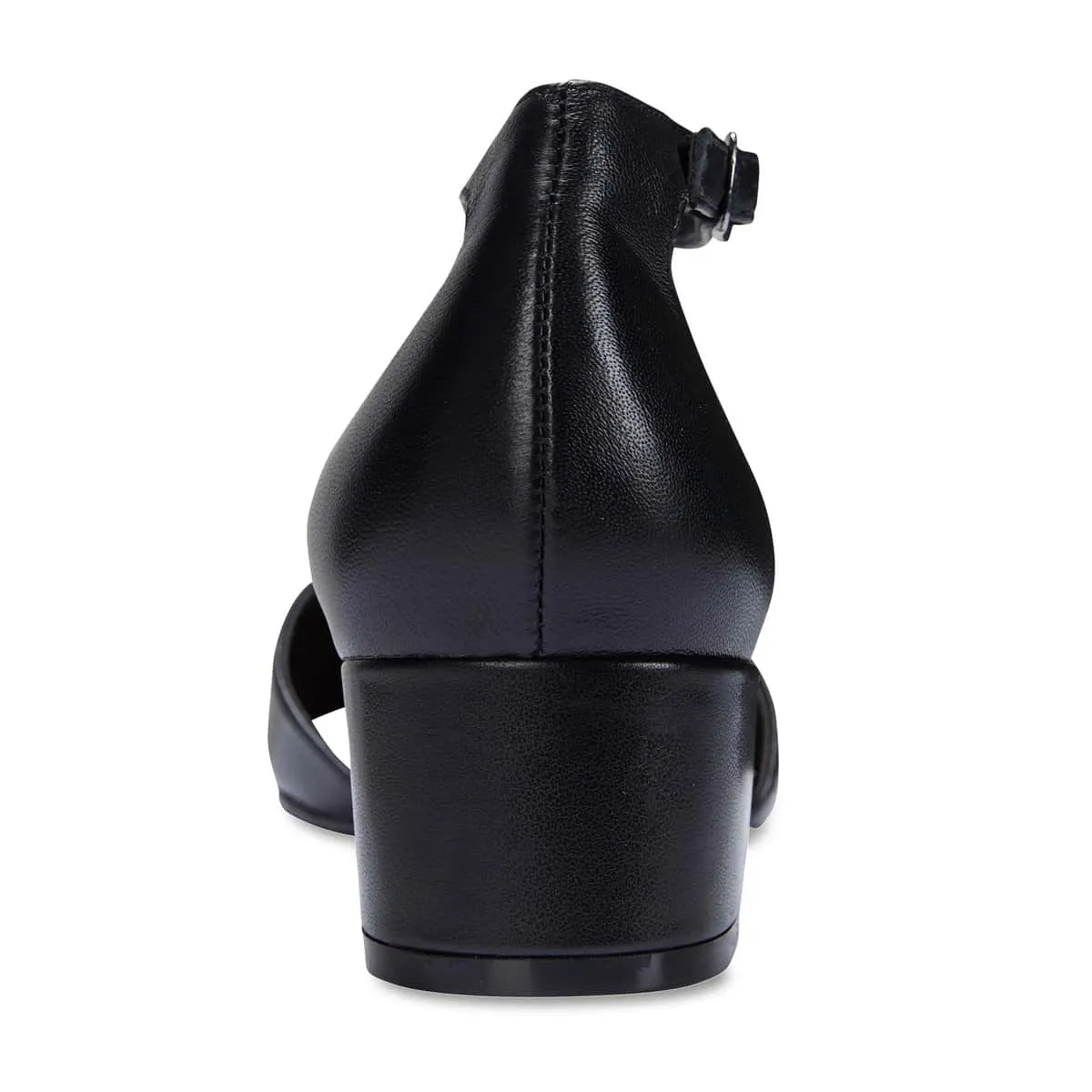 Dash Heel in Black Leather