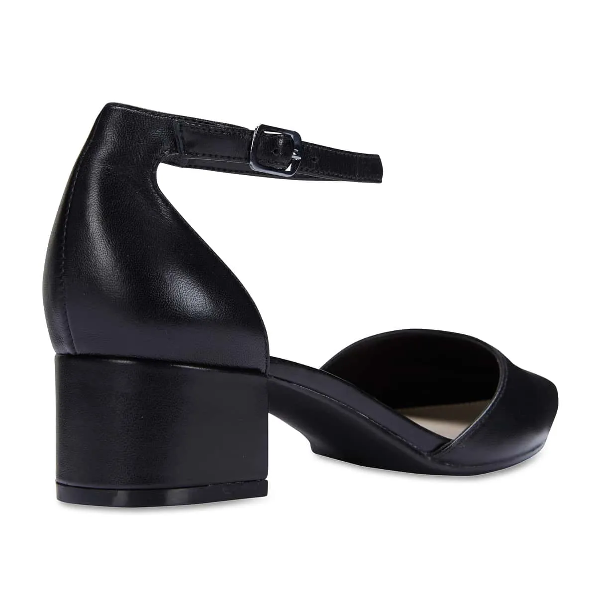 Dash Heel in Black Leather