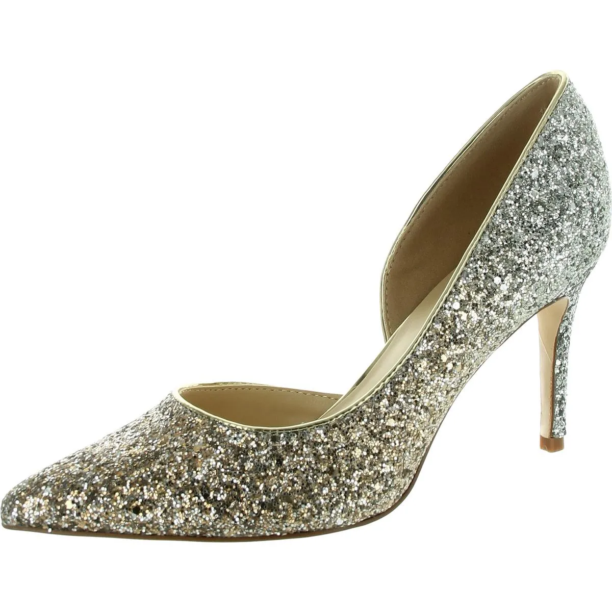 Debuta Womens Sequined Man Made D'Orsay Heels