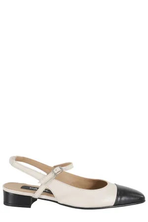 Decollet Slingback With Contrast Black Pointed Toe