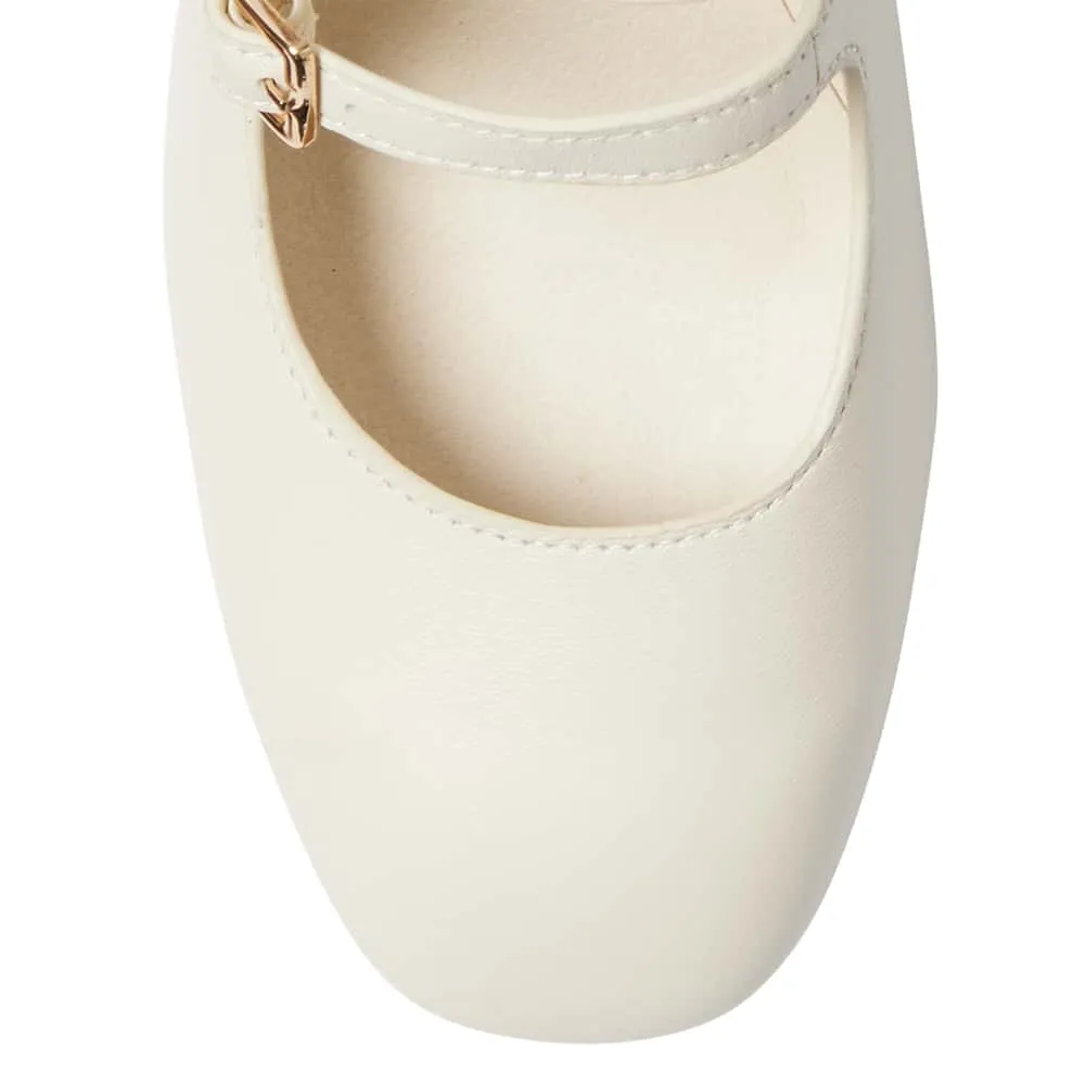 Diana Heel in Ivory Leather