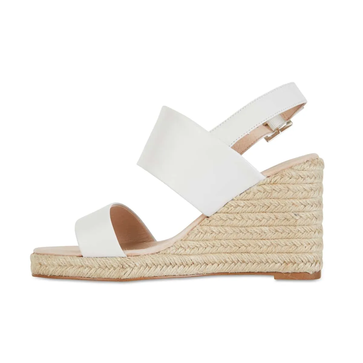 Dice Espadrille in White Leather
