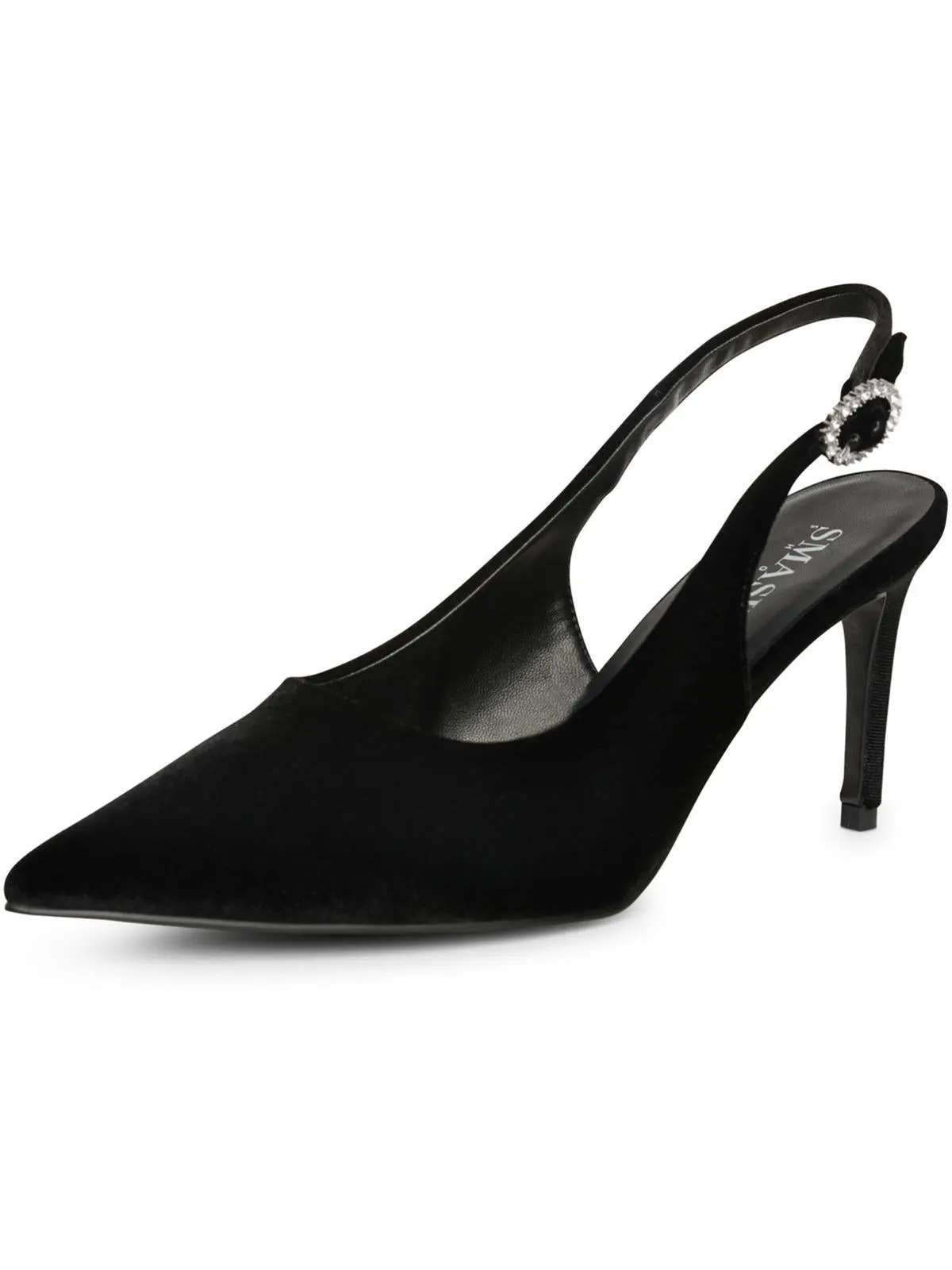 Dion Womens Metallic Pointed Toe Slingback Heels
