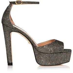 Disco Ankle Strap Platform Sandals In New Pyrite