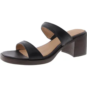 Double-Strap Heeled Mules Womens Laceless Leather Mules