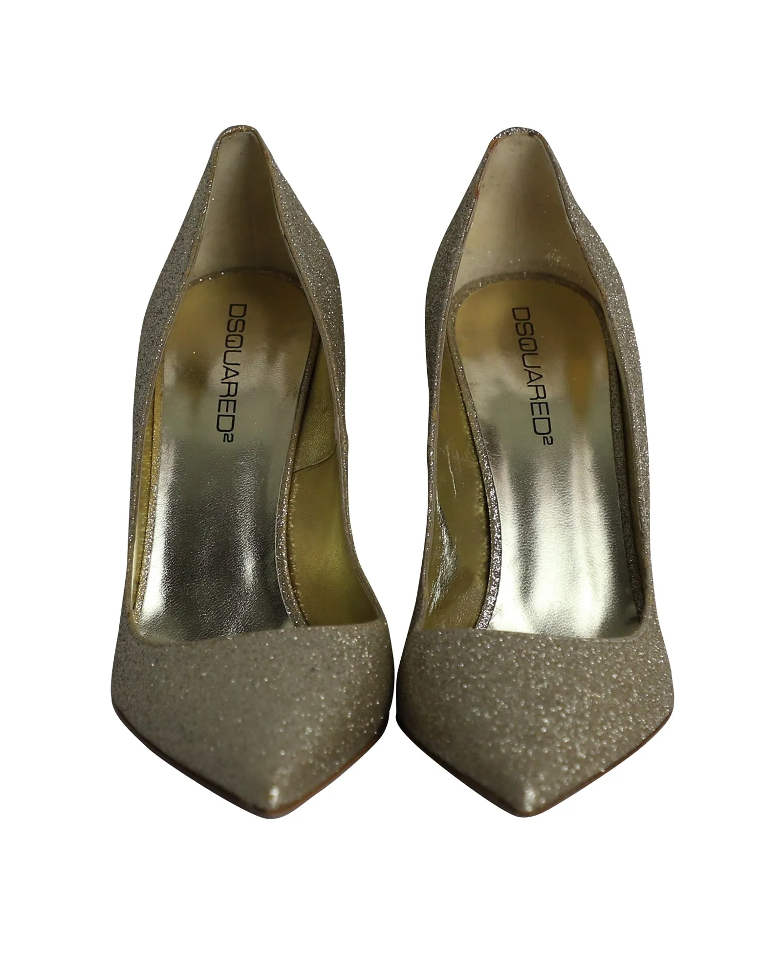 Dsquared2 Stiletto Pumps in Gold Glitters
