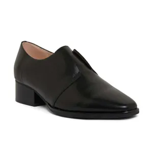 Editor Heel in Black Leather